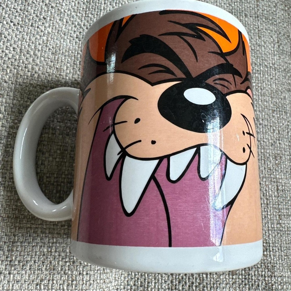 90s Y2K VTG Tasmanian TAZ DEVIL LOONEY TUNES GIBSON COFFEE MUG CUP Tv Cartoon